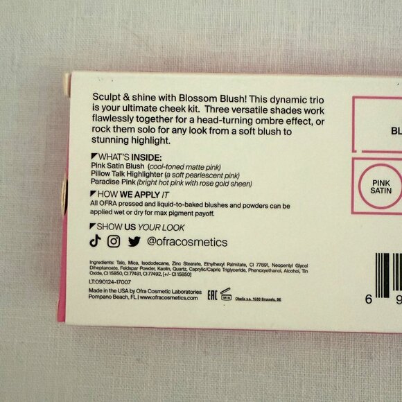 Ofra Midi Palette Blossom Blush 3 Shades Pink Satin Pillow Talk Paradise Pink - Picture 5 of 7